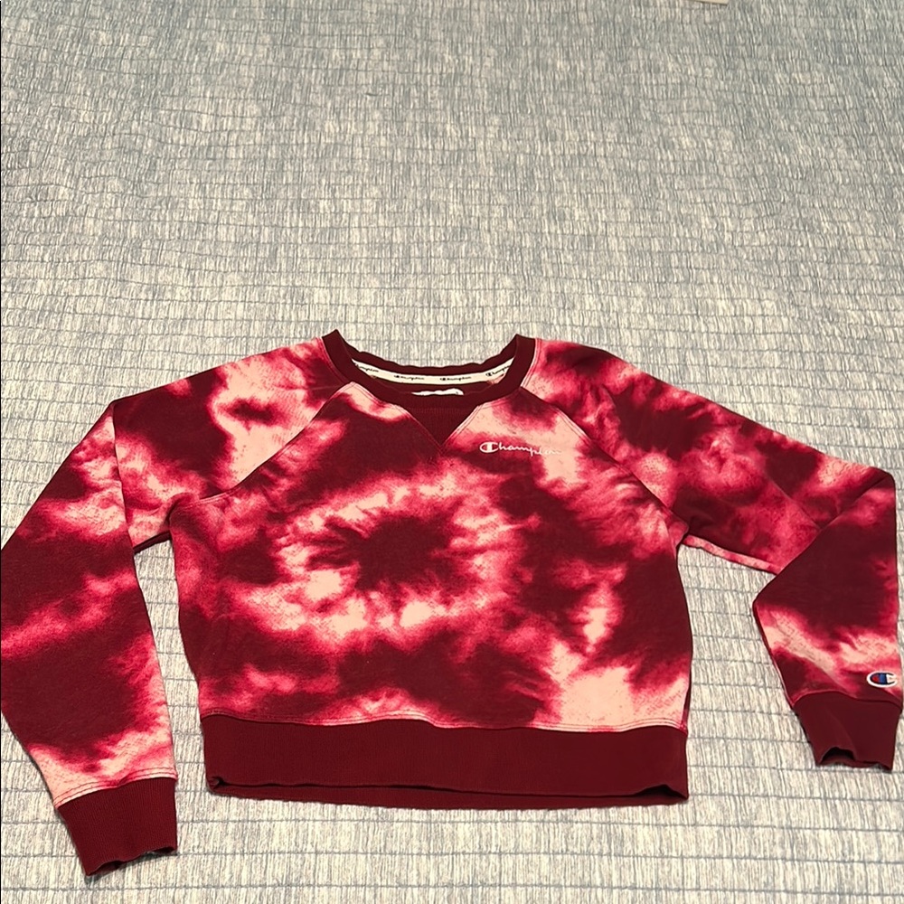 Champion Women's Red Tie-Dye Sweater